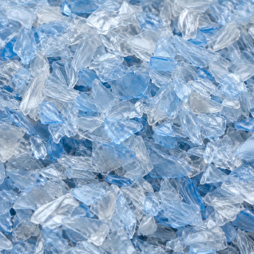 Hot-washed PET flakes